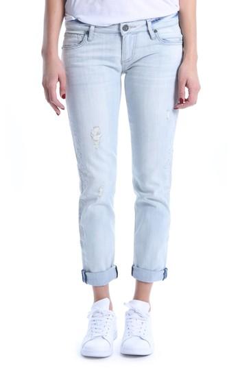 Women's Kut From The Kloth Catherine Embroidered & Ripped Boyfriend Jeans - Blue/green
