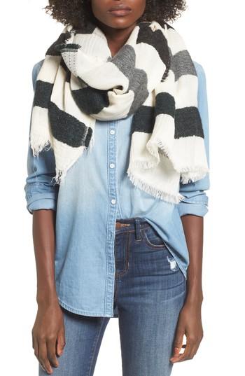 Women's Sole Society Textured Jacquard Scarf, Size - Ivory