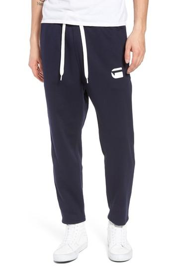 Men's G-star Raw Core Stripe Crop Sweatpants, Size - Blue