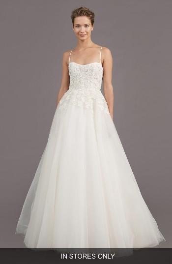 Women's Amsale Holland Embellished A-line Gown, Size In Store Only - Ivory