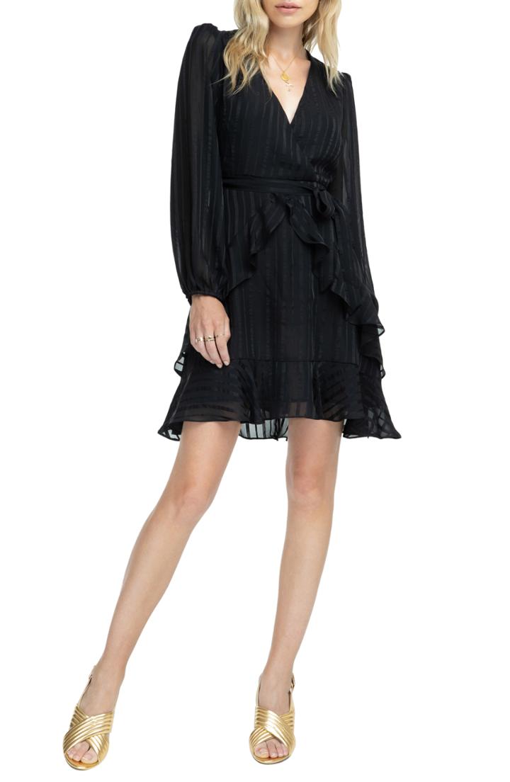 Women's Astr The Label Ruffle Front Dress - Black