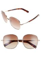 Women's Tom Ford Georgina 57mm Gradient Lens Square Sunglasses - Rose Gold/ Blonde/ Brown
