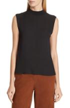 Women's Vince Tie Back Silk Shell - Black
