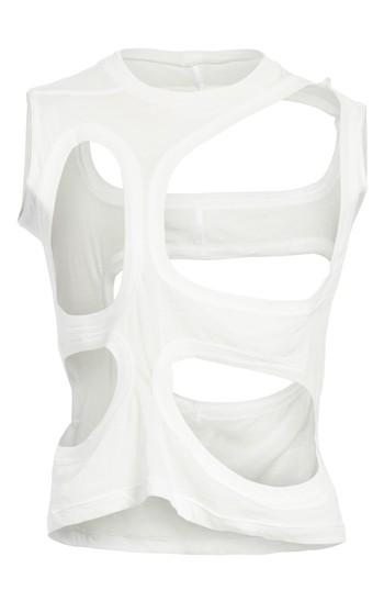 Women's Rick Owens Membrane Cutout Tank Top Us / 40 It - White