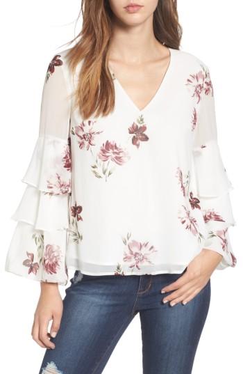 Women's Wayf Micah Ruffle Sleeve Top - Ivory