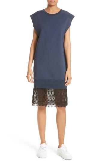Women's Public School Tesa Lace Trim Sweatshirt Dress - Blue