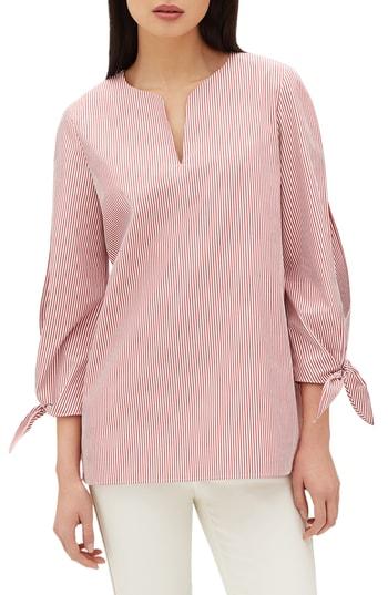 Women's Lafayette 148 New York Khloe Split Sleeve Blouse - Pink