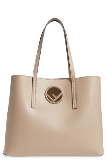 Fendi Logo Leather Shopper - Black