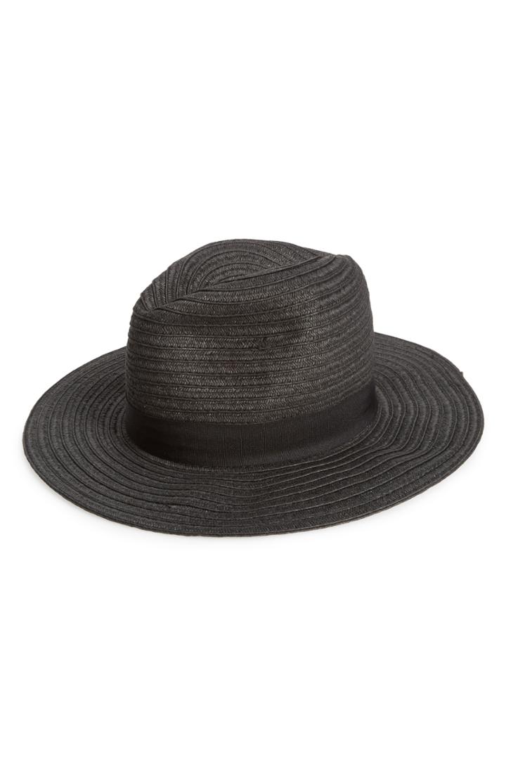 Women's Sole Society Panama Hat - Black
