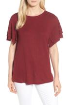 Women's Nic+zoe Road Trip Ruffle Sleeve Tee - Red