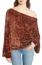 Women's Caroline Constas Chenille One-shoulder Sweater - Brown