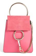 Chloe Faye Small Suede & Leather Bracelet Bag - Pink