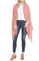 Women's Madewell Selvedge Poncho Scarf, Size - Pink