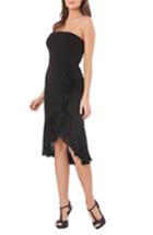 Women's Carmen Marc Valvo Infusion Strapless Ruffle Trim Dress - Black