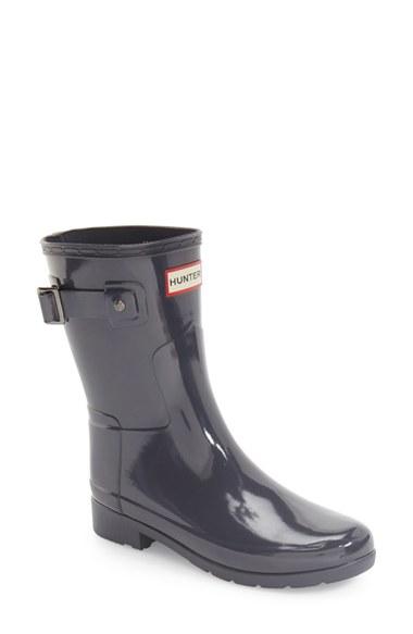 Women's Hunter 'refined Short' Gloss Rain Boot M - Grey