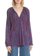 Women's Elizabeth And James Chance Silk Blouse - Purple