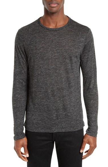 Men's Rag & Bone Owen Slub Linen T-shirt - Black