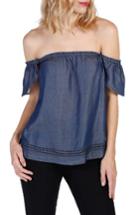 Women's Paige Beatrice Chambray Off The Shoulder Top