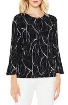 Women's Vince Camuto Ink Swirl Bell Sleeve Top, Size - Black