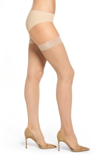 Women's Dkny Fishnet Stay-up Stockings - Beige
