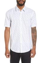 Men's Boss Luka Regular Fit Print Sport Shirt - Blue