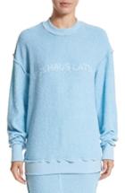 Women's Eckhaus Latta Drop Shoulder Reverse Terry Sweatshirt - Blue