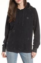 Women's Obey Arlo Distressed Safety Pin Hoodie - Black