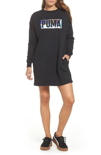 Women's Puma Fusion Sweatshirt Dress - Black