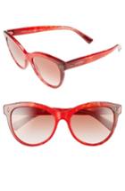 Women's Valentino 54mm Cat Eye Sunglasses - Cubed Havana/ Black