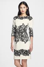 Women's Adrianna Papell Placed Print Sheath Dress - Ivory