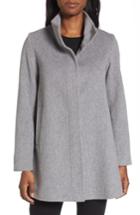 Women's Fleurette Wool Car Coat - Grey