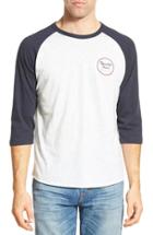 Men's Brixton 'wheeler' Three-quarter Raglan Baseball T-shirt - Grey