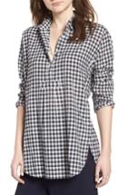 Women's Madewell Gingham Side Button Popover Shirt, Size - Blue