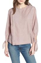 Women's Scotch & Soda Metallic Stripe Tie Sleeve Top - Pink