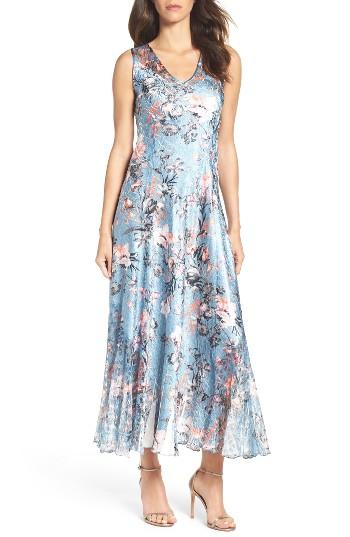 Women's Komarov Charmeuse & Lace Maxi Dress