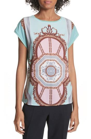 Women's Ted Baker London Versailles Woven Front Tee - Blue/green