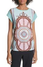 Women's Ted Baker London Versailles Woven Front Tee - Blue/green