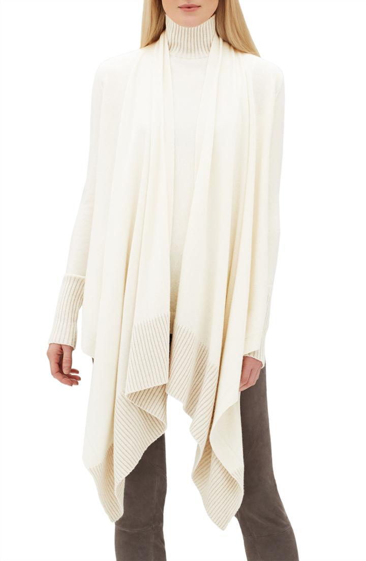 Women's Lafayette 148 New York Vanise Cozy Cashmere Cardigan, Size - Beige