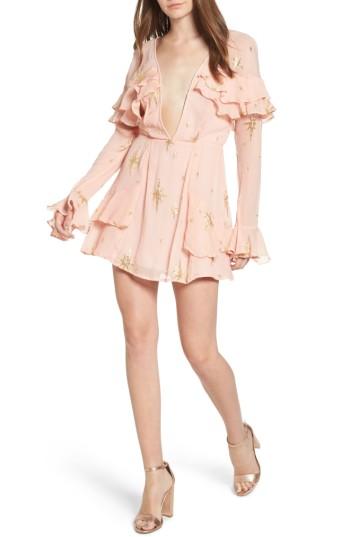 Women's For Love & Lemons Gilded Star Minidress - Pink
