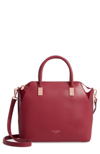 Ted Baker London Small Ashlee Leather Tote Bag - Red