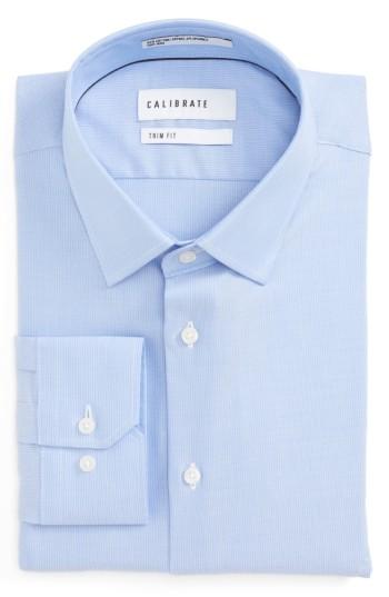 Men's Calibrate Trim Fit No-iron Stretch Cotton Dress Shirt