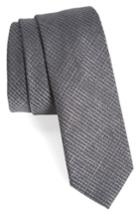 Men's Boss Check Silk Skinny Tie, Size - Blue