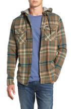 Men's Rvca Essex Hooded Flannel Shirt - Green
