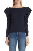 Women's Co Alpaca & Wool Puff Sleeve Sweater - Blue