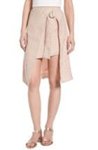 Women's J.o.a. Pinstripe Wrap Skirt - Pink