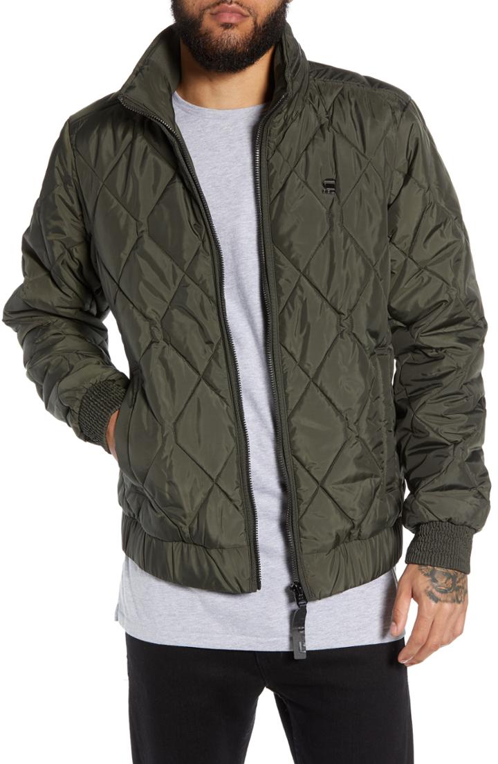 Men's G-star Raw Meefic Quilted Bomber Jacket - Green