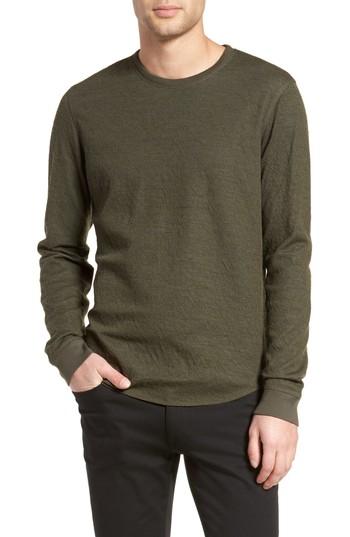 Men's Vince Double Knit Long Sleeve Shirt - Green