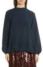 Women's Tibi Silk Sweatshirt - Blue