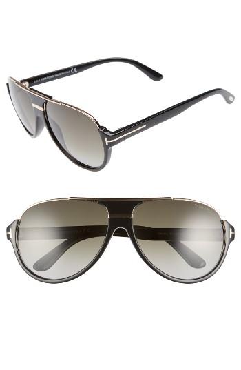 Women's Tom Ford Dimitry 59mm Aviator Sunglasses - Shiny Black