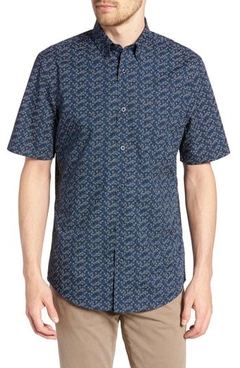 Men's Nordstrom Men's Shop Regular Fit Non-iron Sport Shirt - Blue
